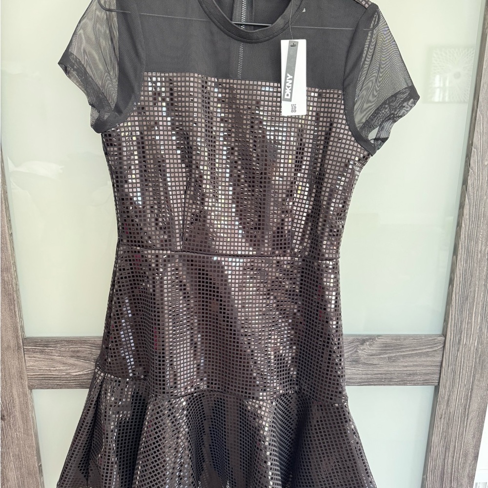 DKNY Black Sequin Dress